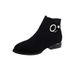 Plus Size Short 35-43 Women British Casual Suede High Heels Martin Fashion Women's Shoes Autumn Winter Boots_vogvips.com