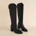 Plus Size 34-43 New Women Boots Zipper Thick High Heels Simple Thick High Heels Autumn Winter Boots Knee High Botas_vogvips.com