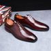 Casual Polished British Plus Size Trendy Square Toe Business Dress Hairstylist Leather Shoes, Men's Wedding Shoes ,_vogvips.com