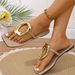 Cross-border Large-size New Style Metal Buckle European And American Flip-flops, Fashionable Retro Versatile Thong_vogvips.com