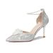 6692X-201 Floral Strap High Heels Women's Wedding Elegant Sequin Pointed Toe Stiletto Hollow Single Shoes_vogvips.com