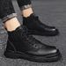 European Warm Series Men's Martin High Top Autumn Motorcycle British Style Winter Short Work Boots_vogvips.com