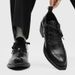 Pointed Leather Shoes For Men, Cleanfit Black Retro Model Wizard Shoes, Thick-soled Height-increasing Casual Derby_vogvips.com