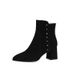 Chunky Heel Suede Fashion Pointed Toe Patchwork Short Martin Waterproof 2025 Winter New Style Elegant Versatile Ankle_vogvips.com