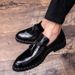 British Style Slip-On Patent Glossy Trendy Men's Loafers Pointed Toe Tassel Casual Hairstylist Leather Shoes_vogvips.com