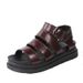 plus Size Women's Platform Sandals round Toe Leather Upper Roman Style One Strap Sandals_vogvips.com