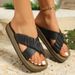 Summer Fashion Square Toe Open Toe Women's Sandals Classic Solid Color Comfortable Flat Slippers Elegant Dress Home Flip-Flops_vogvips.com