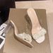 Transparent Heels , Summer New Waterproof Platform, One-Strap Super High Slippers, Crystal Chunky Heel Sandals For_vogvips.com