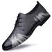 Perforated Breathable Summer Men's Single Layer Pointed Toe Cowhide Casual Youth Lace-up Formal Genuine Leather Business_vogvips.com