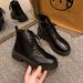Casual Versatile Single 2024 New Model 42 Large Size Autumn Round Toe Lace-up Women's Martin Boots_vogvips.com