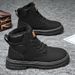 New Plush And Thick Winter Insulation Martin Boots Retro Work Attire High Top Shoes British Style_vogvips.com