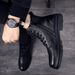 Leather Martin Boots Men's Autumn 2025 High-top Plus Velvet Warm Korean Cotton Shoes Men's Winter Tooling Motorcycle Boots_vogvips.com