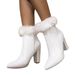 666-39 Short With Pointed Toes, Thick Heels, High Heels. The Zipper At The Back Is Comfortable, Warm, And Elegant For_vogvips.com