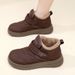 Women's Winter New Thickened Fleece Warm Snow Boots Casual Fashion Versatile Velcro Non-Slip Mom Shoes_vogvips.com
