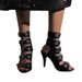 High-heeled Roman Sandals, Peep-toe Hollow-out Large-size Cross-border Foreign Trade Women's Shoes, Color-blocked_vogvips.com
