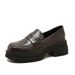 Women's High-heeled 2025 New Spring And Autumn Thick-heeled Platform Loafers British Style Retro Soft Leather Single_vogvips.com