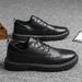 2025 Autumn And Winter New Big Head Leather Casual Thick Bottom Workwear Martin Boots Low Top Block Men's Shoes Ea6e_vogvips.com