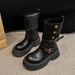 British Style Martin For Women 2025 New Autumn Women's Shoes Melad Brown Thick Sole Black Ankle Boots_vogvips.com
