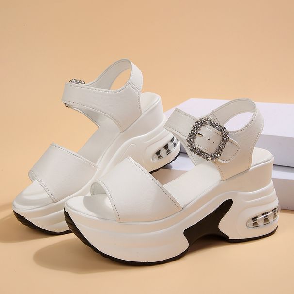 Women's Summer Wedge Sandals, Sports Sandals, Plus Size, Thick Sole, New Style, Platform Rhinestone Roman Sandals, Size 43_vogvips.com
