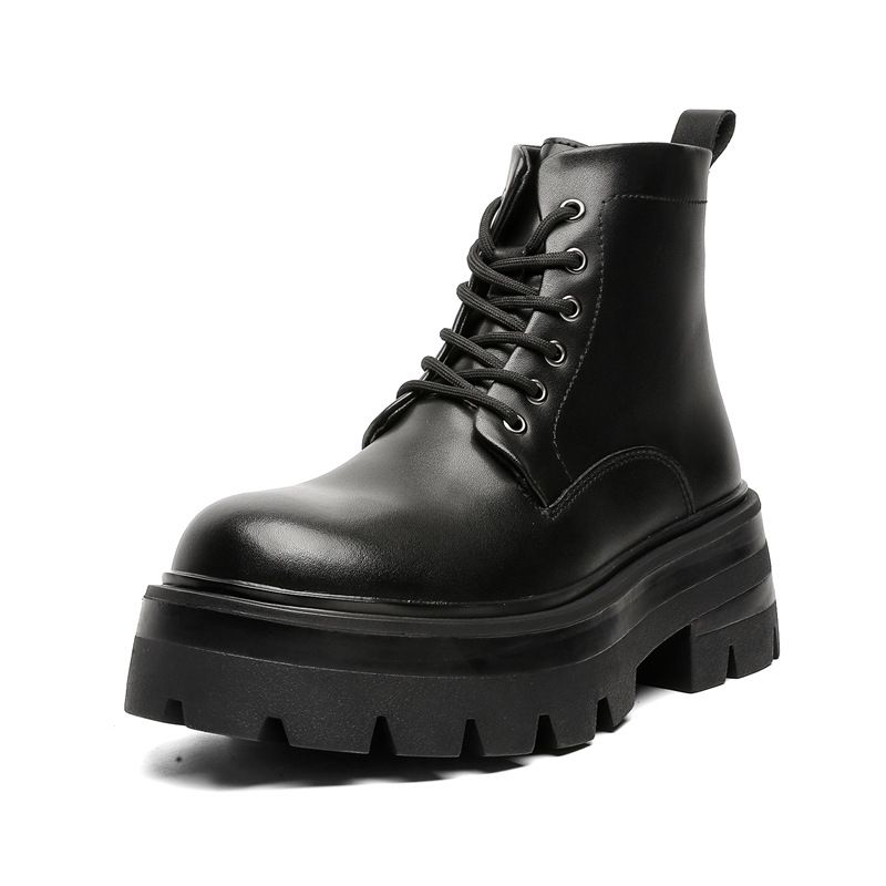 Martin Boots Men's High-top Retro Thick-soled Heightening Velvet Men's Locomotive Short Boots_vogvips.com