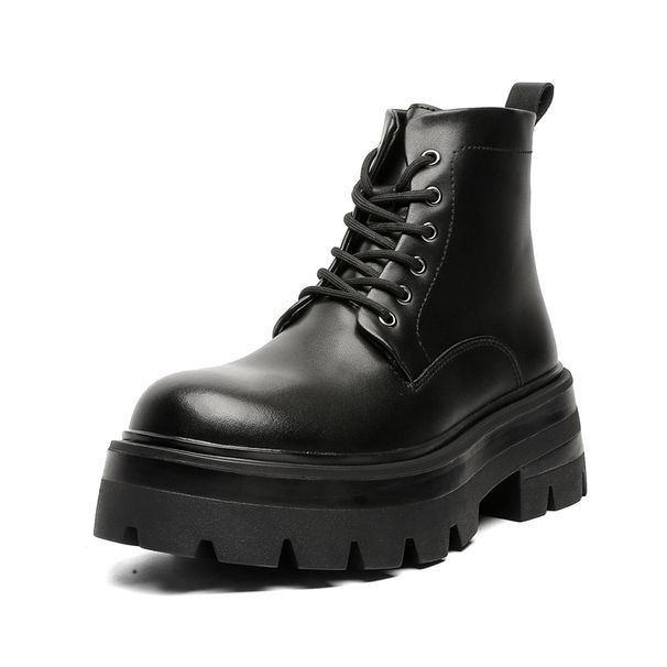 Martin Boots Men's High-top Retro Thick-soled Heightening Velvet Men's Locomotive Short Boots_vogvips.com