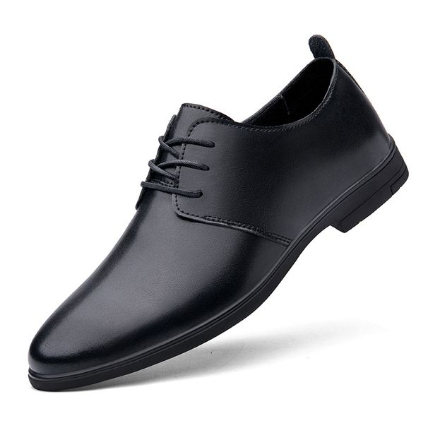 Men's Dress Low-top Lace-up Leather Shoes, Plaid Casual Leather Shoes, Loafers_vogvips.com