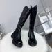 Zhao Lusi Long 2024 High Tube Thick Sole Riding Horse Hoof Heel Motorcycle Boots For Women Height Increasing Slimming_vogvips.com