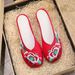 Summer Color Blocking Casual Walking Embroidered Cloth Shoes For Women's Fabric Cool Slippers_vogvips.com