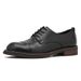 Euro Step 2025 Spring And Autumn British Style Three-Piece Leather Business Formal Black Men's Simple Derby Youth Wedding Shoes_vogvips.com
