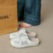 Forrest Gander Training Shoes For Women Spring Slip On White Shoes Lazy Half Slippers_vogvips.com