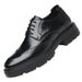 Euro Step Spring And Autumn New Thick-Soled Business Leather Height Increase 6CM Casual Men's Brogue Lace-Up Wedding Shoes_vogvips.com