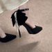 2025 New Spring Black Pointed Toe Stiletto High Heels Professional Bowknot Single Strap Pumps Women's Shoes_vogvips.com