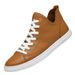Fleece Warm Cotton Shoes Medium Top Board Shoes Men's Casual Shoes Leather Splicing Large Size Men's Shoes_vogvips.com