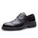 Euro Step Leather Brogue British Casual Trendy Business Formal Carved Youth Suit Wedding Fleece Lined Men's Shoes_vogvips.com