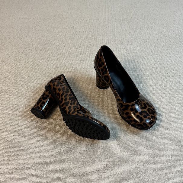 Retro Mary Jane Shoes For Women Early Spring Niche Design Duck Feet Square Toe Mid Heel Chunky Heel High Heels_vogvips.com