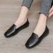 Flat Single Shoes For Women With Wide Feet, Slip-On Comfortable Sole, Soft Leather Work Shoes, Loafers, Large Size, Size_vogvips.com