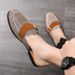 European Station Fashionable Black Rivet Mules Four Seasons New Trend Black Slip-on Men's Shoes Slip-on Nightclub Casual Banquet Dress Shoes_vogvips.com