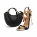 Women's Metal Chain Heels & Crescent Bag Set – Luxury Roman Sandals With Crossbody Purse (Matching Outfit)_vogvips.com