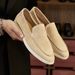 Euro Step British Style Flat Handmade Casual Shoes Men's Slip-On Genuine Leather Loafers_vogvips.com