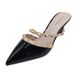 Rivet Pointed-toe Sandals, Closed-toe Slippers, Feminine And Stylish, Comfortable The Feet, High-heeled Shoes With Thin_vogvips.com