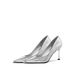 Silver Pointed Toe High Heels for Women Autumn 2025 New Style Noble Single Shoes Shallow Mouth Banquet Footwear_vogvips.com