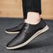 Large Size Rubber Non-slip Sole Men's Casual Leather Shoes Lace-up Round Head Work Men's Shoes_vogvips.com