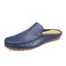 Cross-Border Plus Size Men's Half-Slip Leather Shoes Summer New Hollow Breathable Casual Versatile Handmade Loafers_vogvips.com