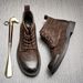 European Warm Series Bo Wei Martin British Style Suede Genuine Lace-up Shoes Men's Autumn Winter Soft Sole Mid-top Trendy Leather Boots_vogvips.com