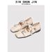 Retro British Style Square Toe Buckle Mary Jane Mid Calf Shoes Low Cut With Back Zipper Spring New_vogvips.com