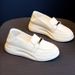 Shoes Women's Shoes Loafers Small Leather Shoes Season Platform Muffin One Pedal Lazy Little White Single Shoes_vogvips.com
