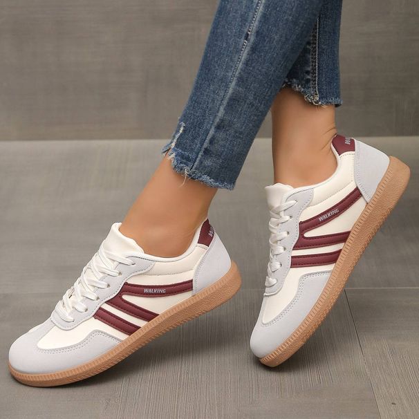 Women's Spring Lace-Up Wedge Heel Shoes Round Toe Slip-On Artificial PU Lightweight Comfortable Casual Green Footwear_vogvips.com