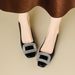 Cameido Women's Square Toe Rhinestone Buckle Chunky Heel Pumps Spring Loafers Slip On Commuting Shoes_vogvips.com