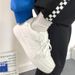 Foreign Trade Wholesale Sneakers 2023 Spring And Autumn New Thick-Soled Pure White Round-Toe Board Student Lace-Up_vogvips.com