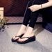 New Solid Color Wedge Flip-flops For Women, Suitable For Outdoor Wear On The Beach, Non-slip, Breathable, Durable, Thick-soled Casual Beach_vogvips.com